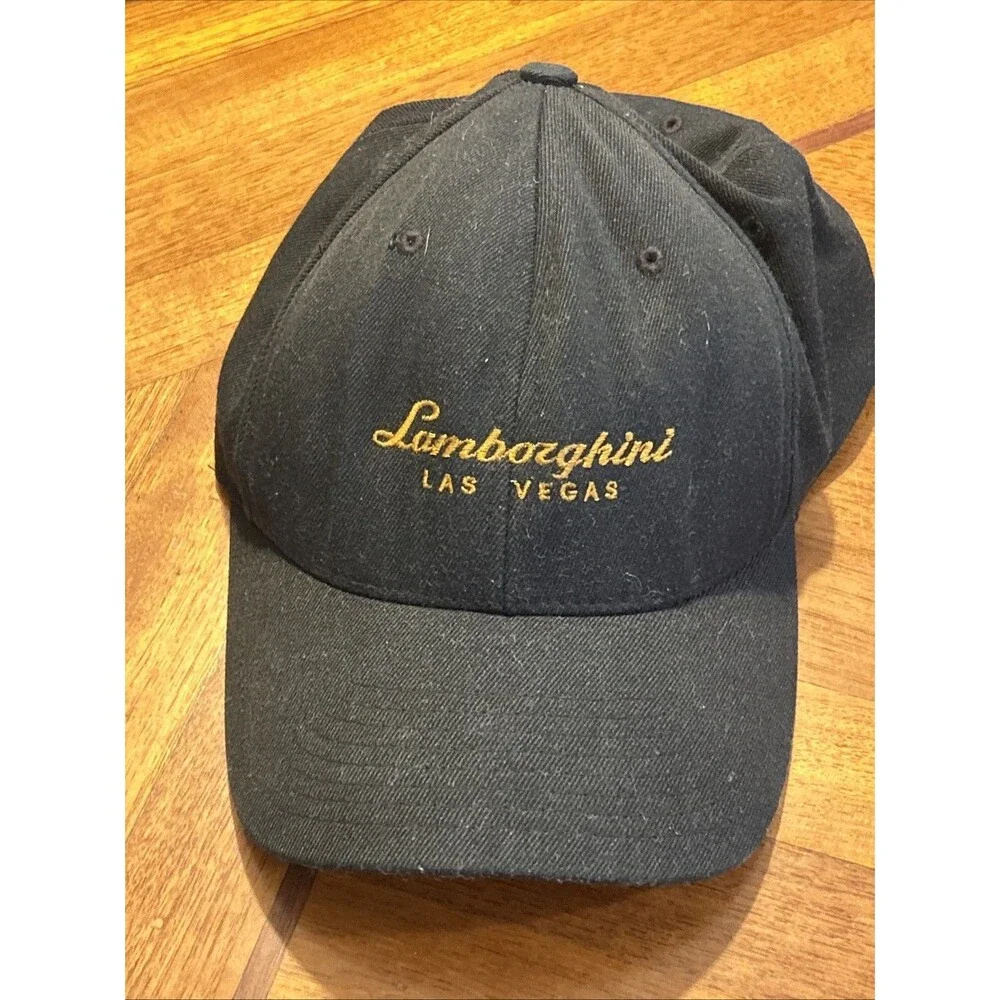 Lamborghini Las Vegas Cap Hat Flex Fit Yupoong Black S/M
